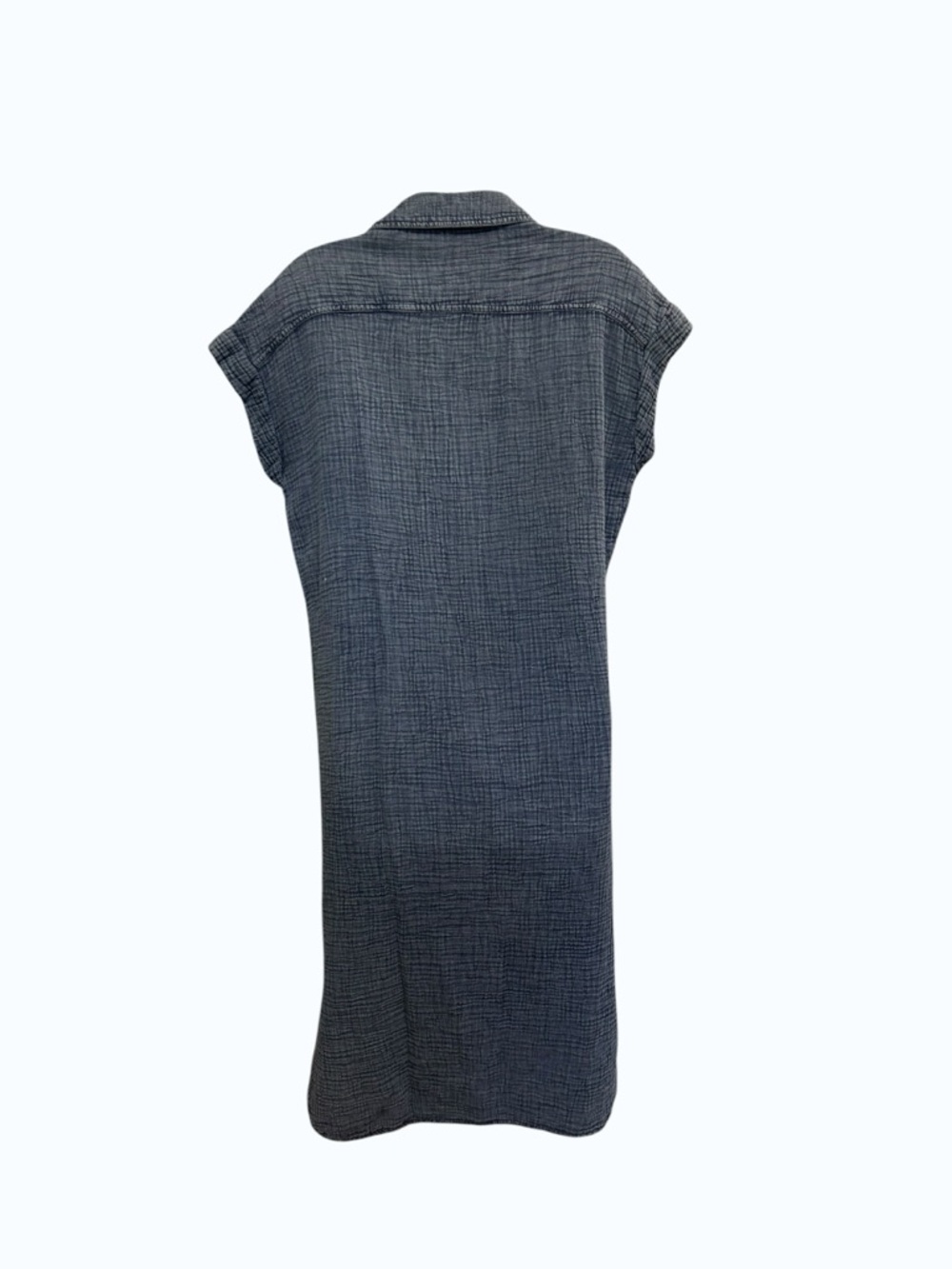 RD Style Cotton Gauze Midi Shirt Dress - Chambray Blue - Size XS - Picture 4 of 6